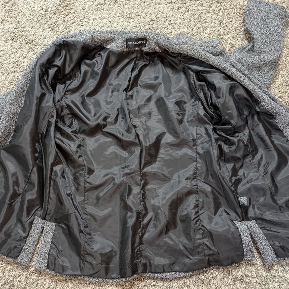 Sandro grey soft fuzzy long sleeve button up jacket L - Picture 7 of 9